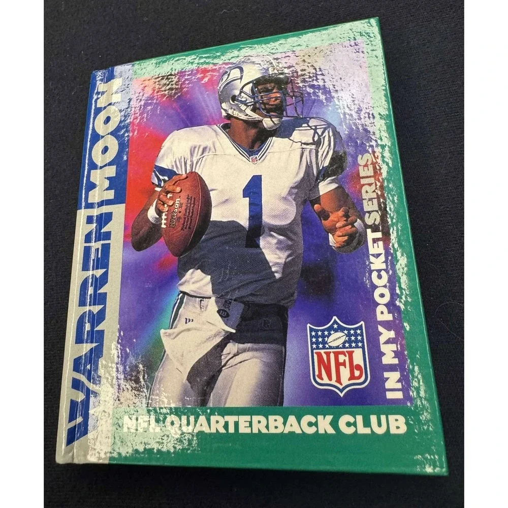 NFL Quarterback Club Warren Moon In My Pocket‎ Series 1991 Card Book signed